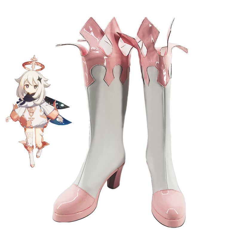 Genshin Impact Paimon Full Set Costume and Wigs Boots Halloween Carnival Costume Set
