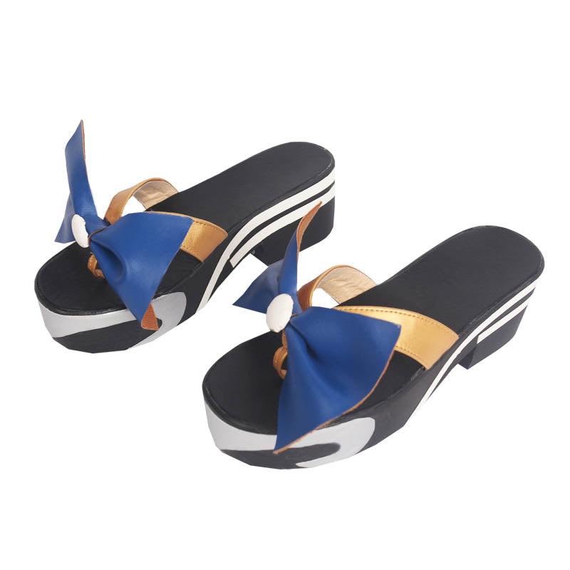 Genshin Impact Sangonomiya Kokomi Whole Set Cosplay Costume With Wigs and Cosplay Clogs Shoes Costume Set
