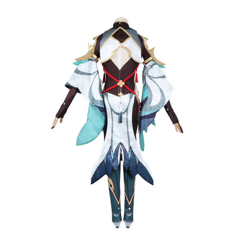 Genshin Impact Shenhe Cosplay Costume Full Set With Wigs Halloween Whole Set Shenhe Costume