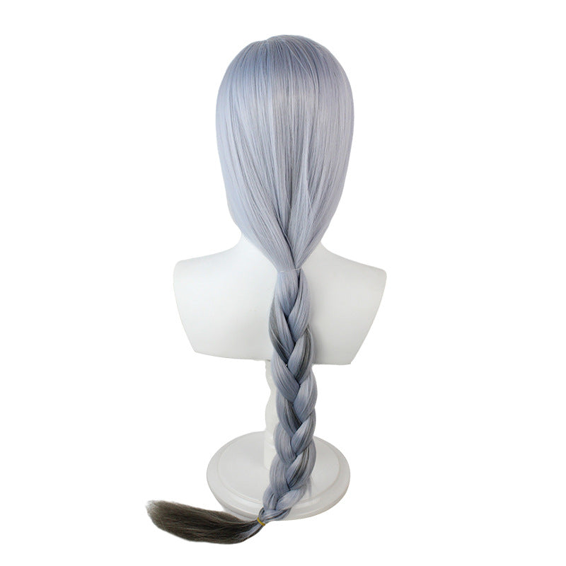 Genshin Impact Shenhe Cosplay Silver Wigs Halloween Cosplay Accessories