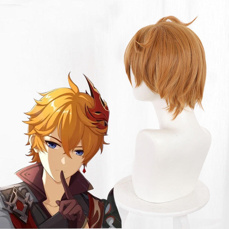 Genshin Impact Tartaglia Childe Cosplay Wigs Halloween Cosplay Accessories