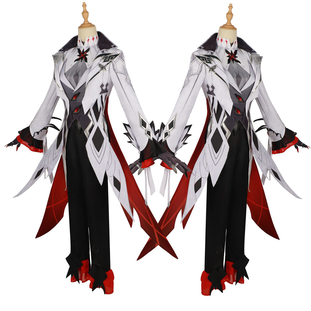 Genshin Impact The Knave Arlecchino Whole Set Costume With Wigs and Boots Halloween Carnival Cosplay Outfit