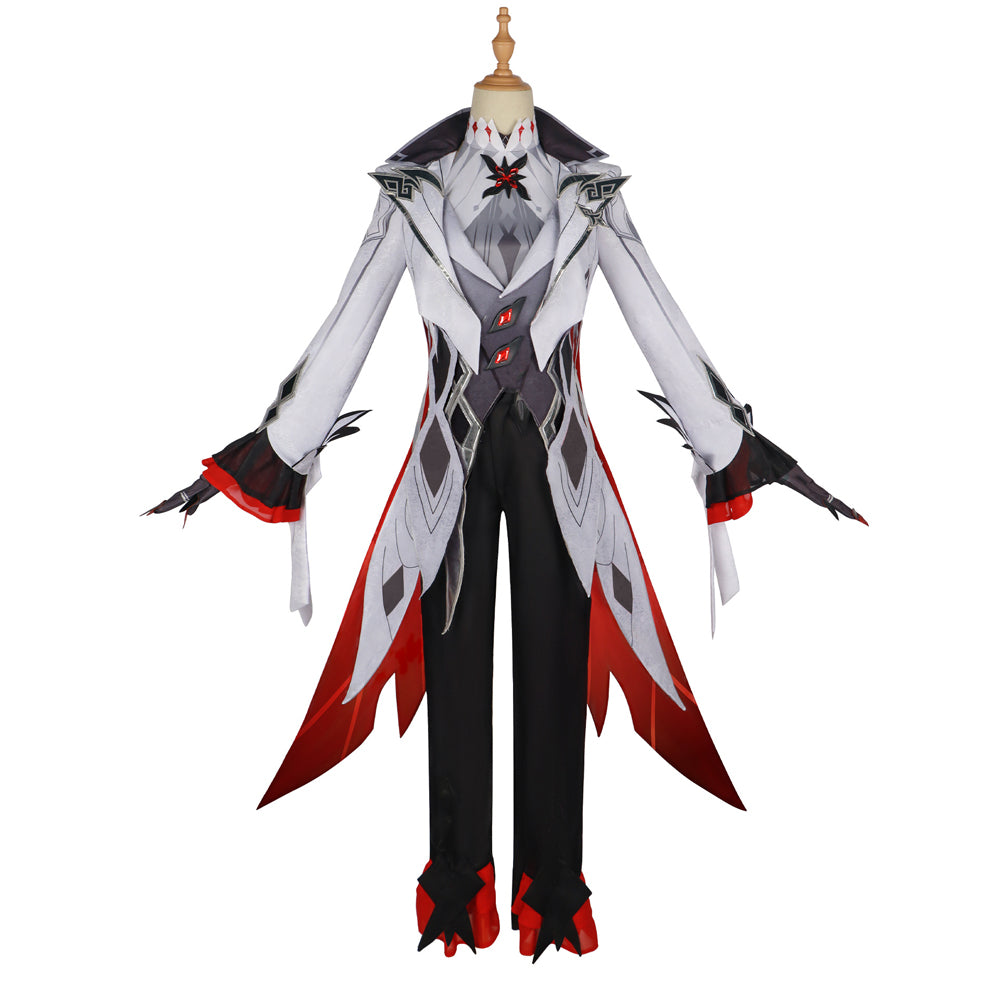 Genshin Impact The Knave Arlecchino Whole Set Costume With Wigs and Boots Halloween Carnival Cosplay Outfit