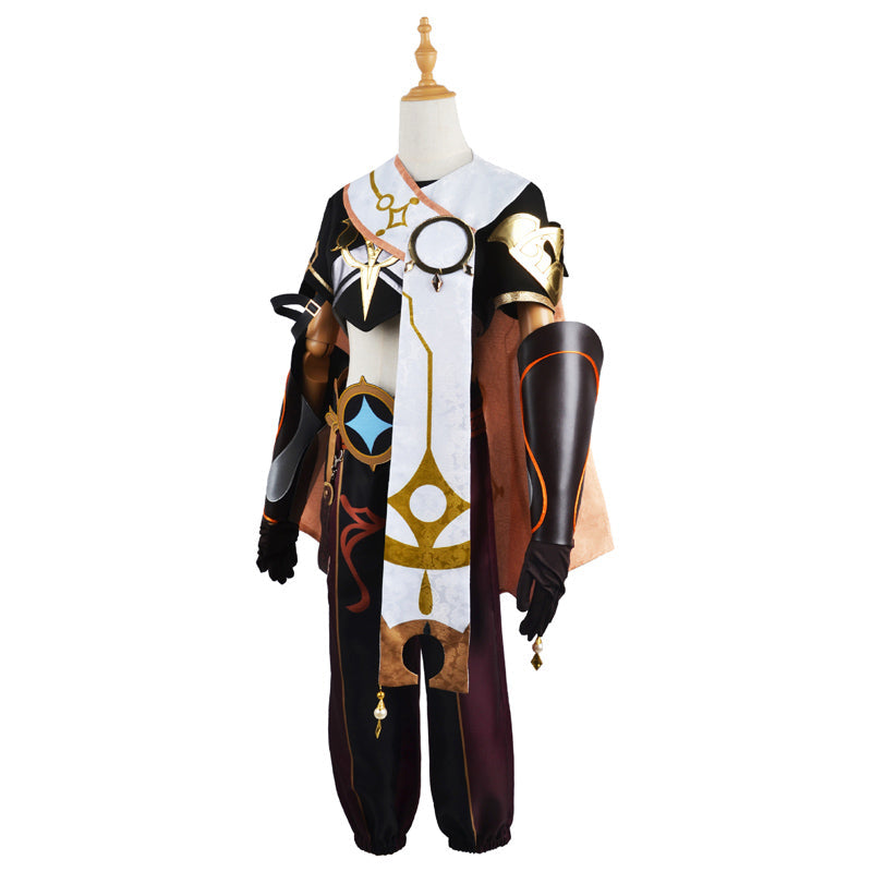 Genshin Impact Traveler Aether Whole Set Costume With Wigs and Boots Halloween Cosplay Outfit
