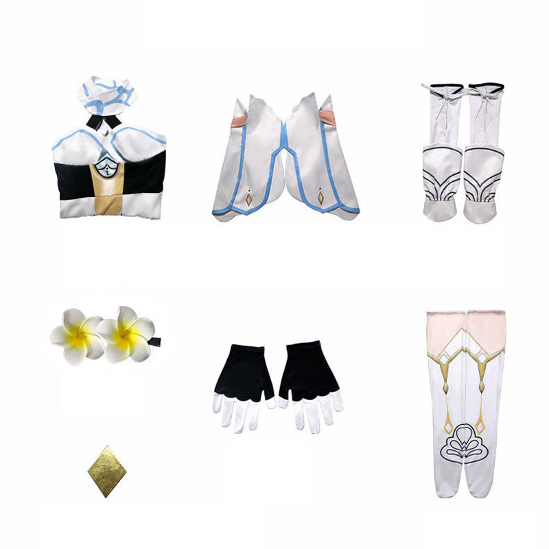 Genshin Impact Traveler Lumine Whole Set Cosplay Costume With Wigs Halloween Cosplay Outfit