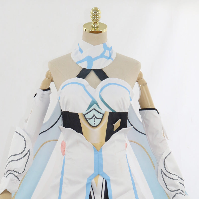 Genshin Impact Traveler Lumine Costume Dress With Wigs and Boots Full Set Halloween Carnival Cosplay Outfit