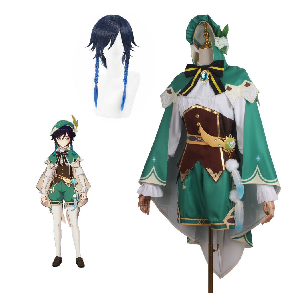 Genshin Impact Venti Cosplay Costume Whole Set Halloween Party Cosplay Set