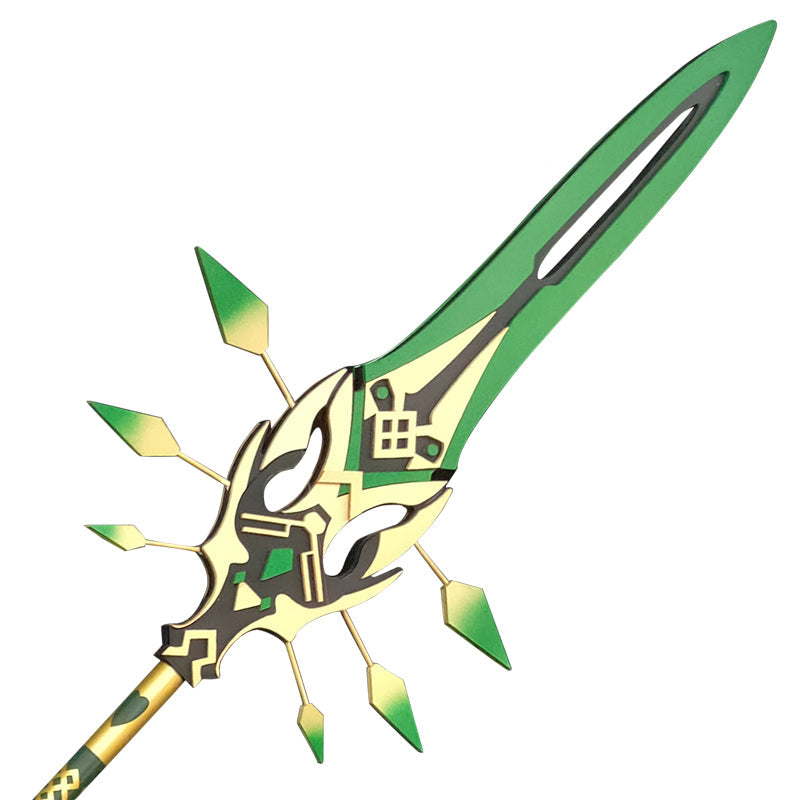 Genshin Impact Xiao Cosplay Polearm Weapon Props Primordial Jade Winged-Spear Polearm Costume Accessories