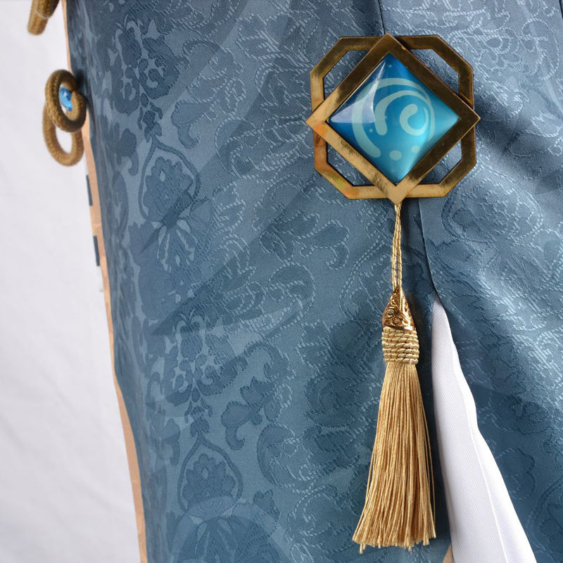 Genshin Impact Xingqiu Whole Set Cosplay Costume and Wigs and Boots Halloween Cosplay Outfit