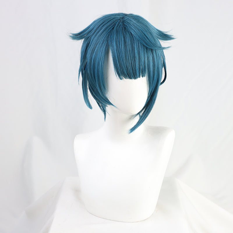Genshin Impact Xingqiu Cosplay Wigs Short Blue Wigs Halloween Cosplay Wigs