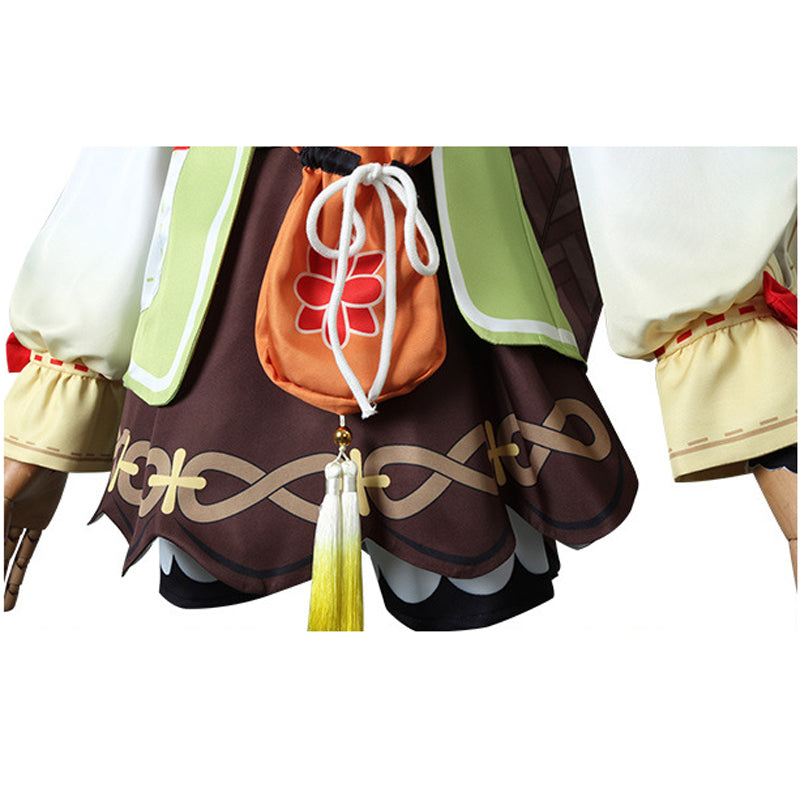 Genshin Impact Yaoyao Costume Full Set+Wigs+Boots+Basket+Dolls Halloween Carnival Whole Set Costume Outfit For Kids and Adults