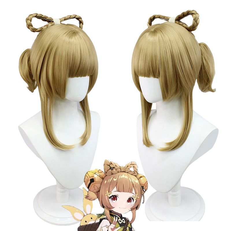 Genshin Impact Yaoyao Costume Full Set+Wigs+Boots+Basket+Dolls Halloween Carnival Whole Set Costume Outfit For Kids and Adults