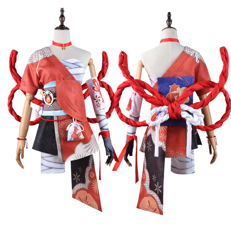 Genshin Impact Yoimiya Cosplay Costume Halloween Party Cosplay Outfit
