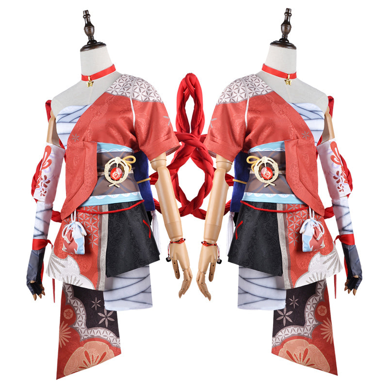 Genshin Impact Yoimiya Cosplay Costume Halloween Party Cosplay Outfit