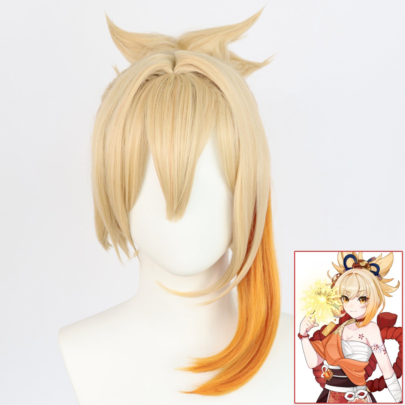 Genshin Impact Yoimiya Cosplay Wigs Cosplay Accessories Wigs