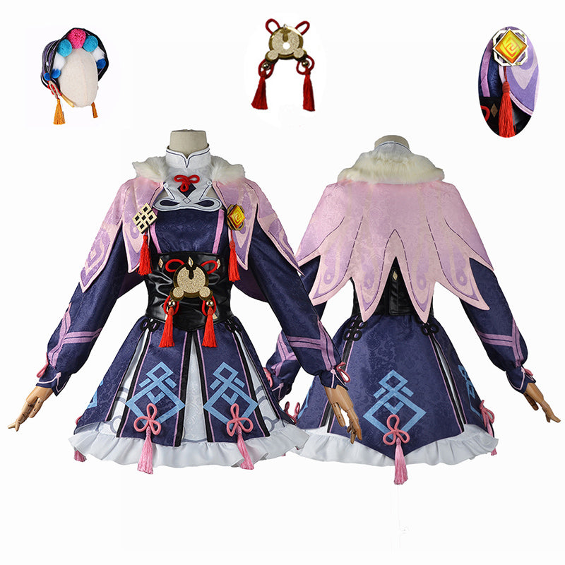 Genshin Impact Yun Jin Cosplay Costume Dress With Headwear Halloween Party Costume