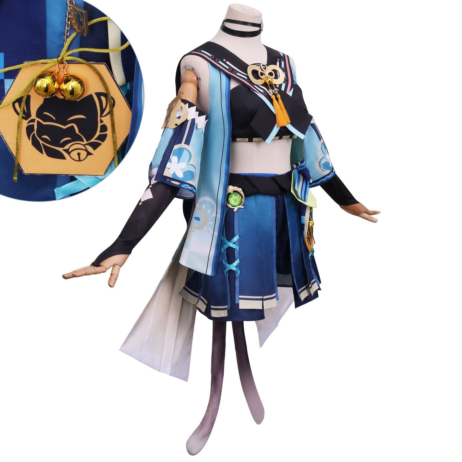 Genshin Impact Kirara Costume+Wigs+Boots Halloween Carnival Costume Set