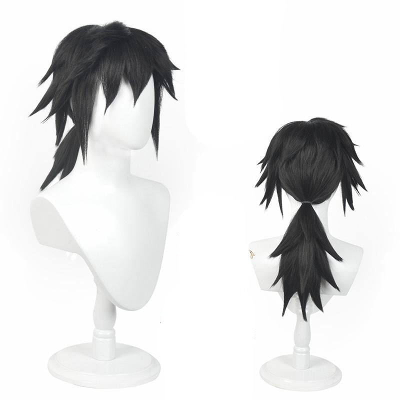 Anime Giyu Tomioka Costume+Wigs+Shoes+Weapon Sword Props Whole Set Halloween Costume Set