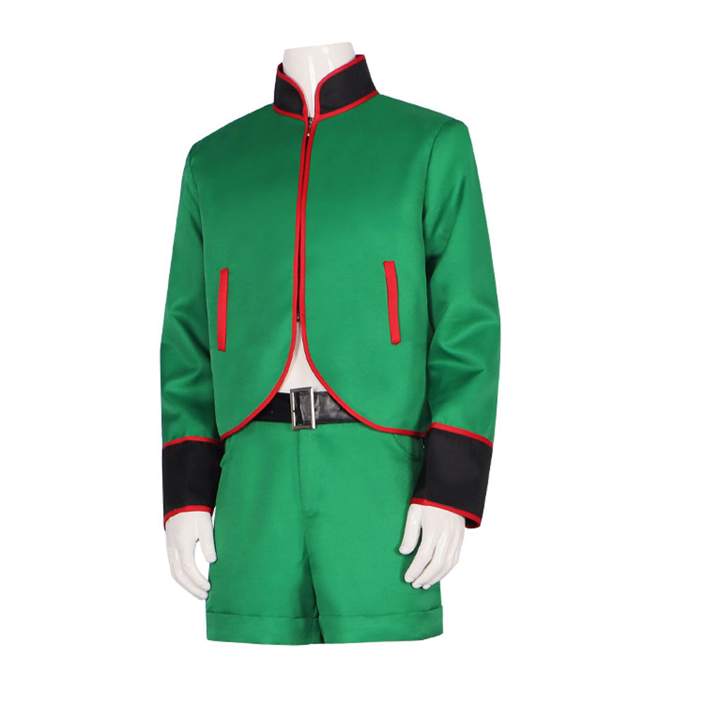 Gon Freecss Cosplay Costume Green Uniform+Wigs+Cosplay Shoes Full Set Halloween Costume