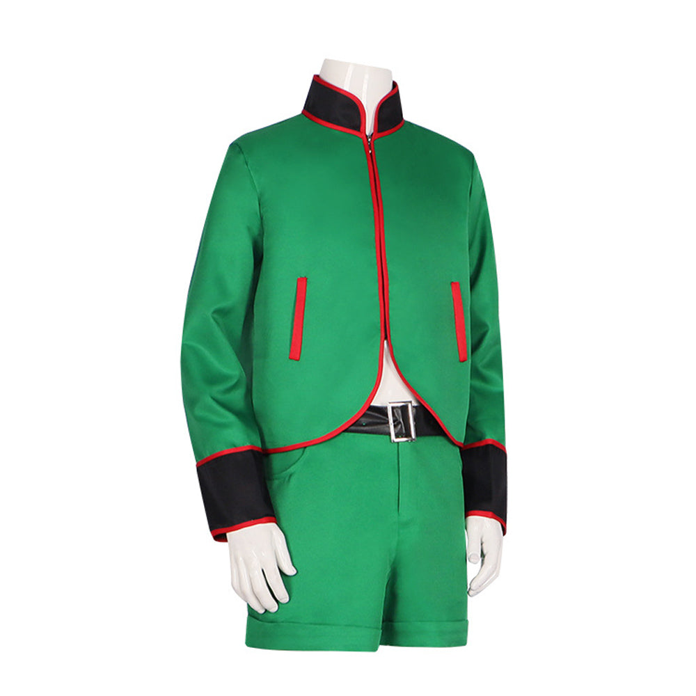Gon Freecss Cosplay Costume Green Uniform+Wigs+Cosplay Shoes Full Set Halloween Costume