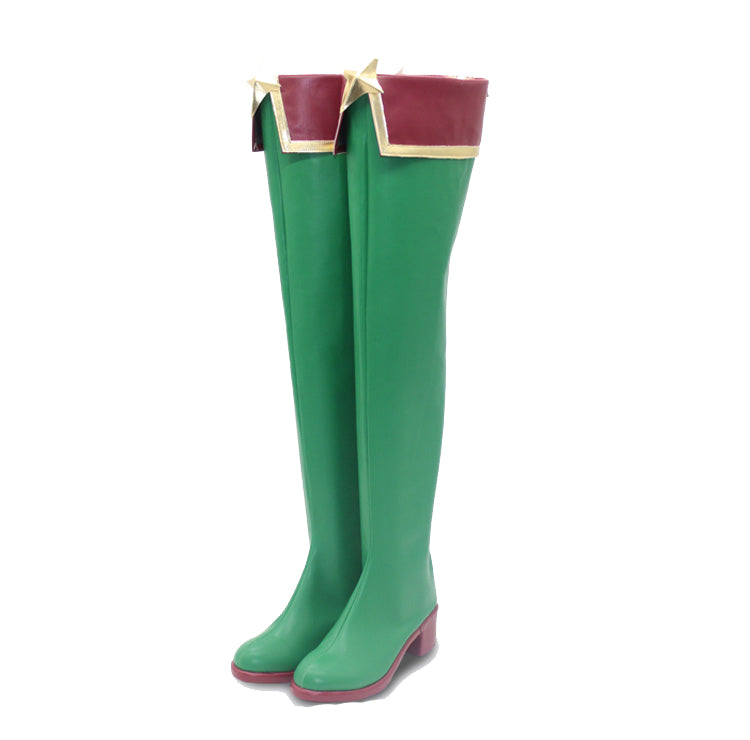 Gushing over Magical Girls Araga Kiwi Cosplay Shoes Green Boots Halloween Costume Accessories