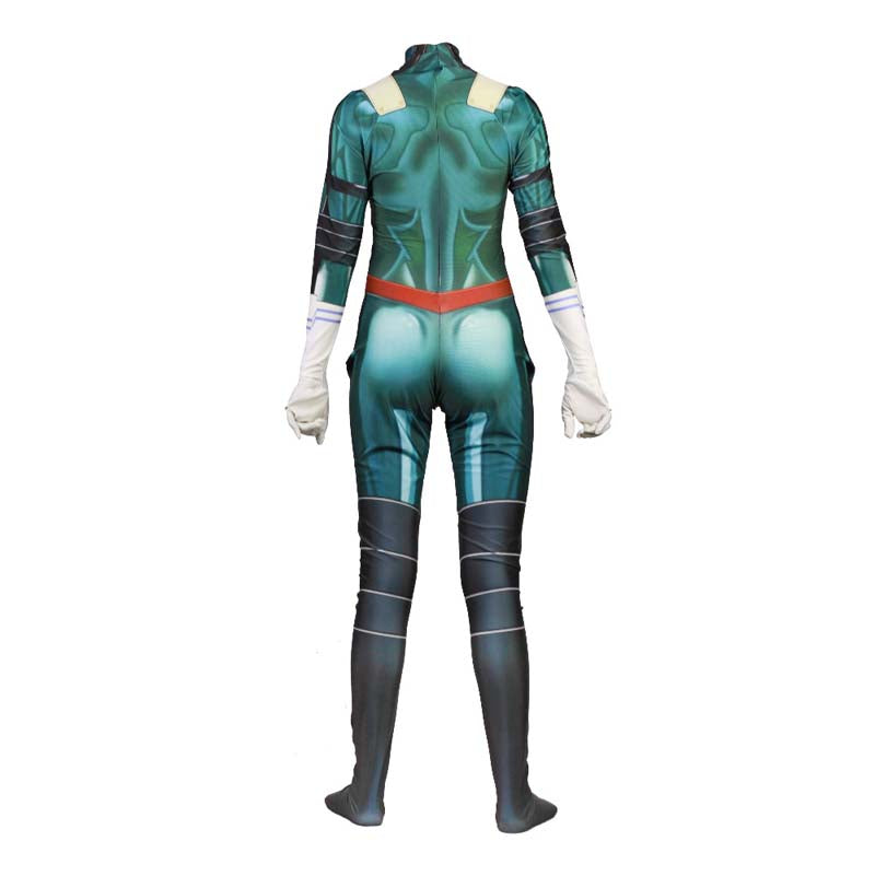 Midoriya Izuku Deku Gamma Costume Fighting Suit Jumpsuit Costume Female Ver. Halloween Zentai Costume