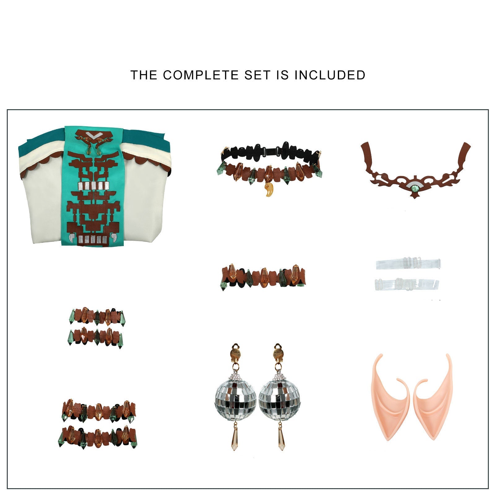 Halloween Costume Princess Cosplay Dress Princess Zela Costume With Ears Accessories