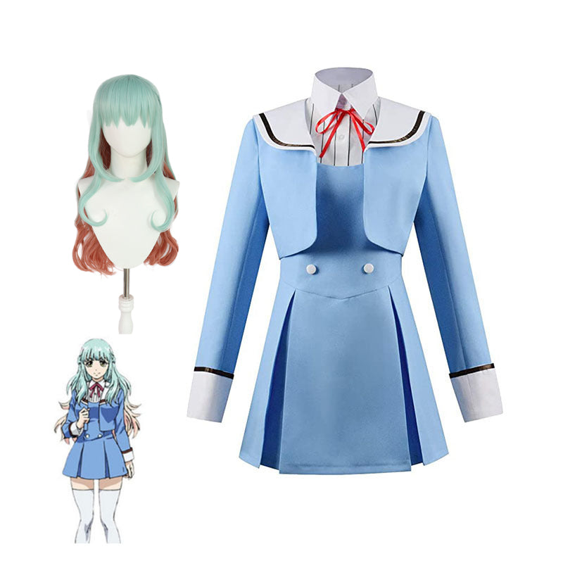 High-Rise Invasion Kuon Shinzaki Cosplay Costume Blue Dress Women Girls Cosplay Outfit For Halloween