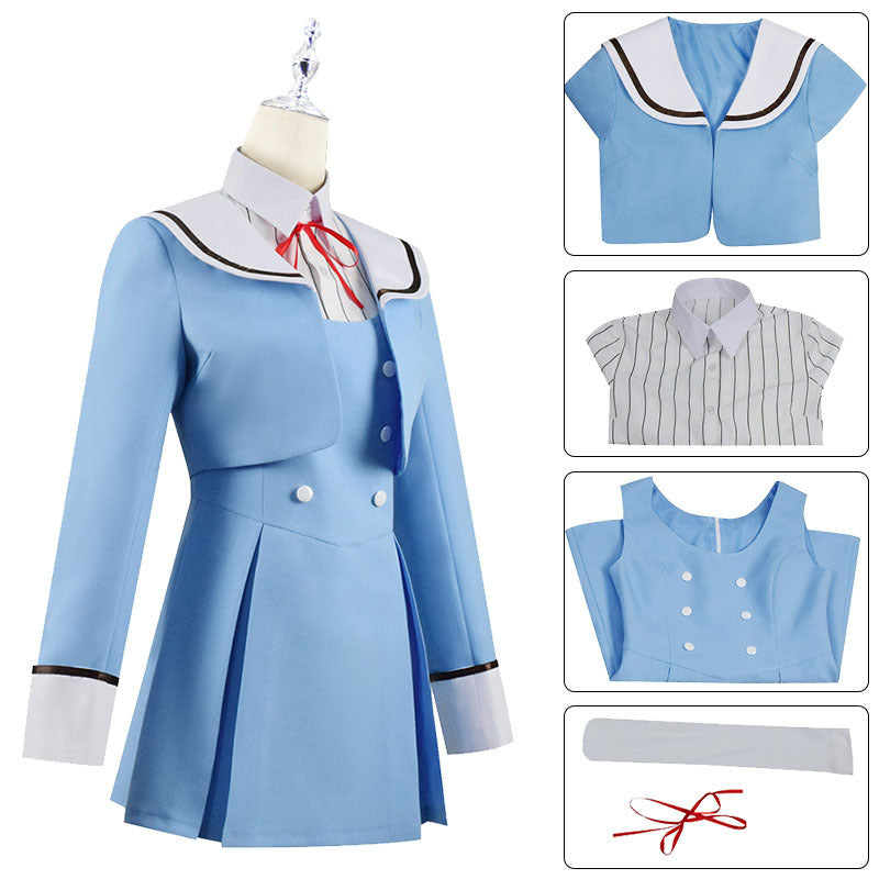 High-Rise Invasion Kuon Shinzaki Cosplay Costume Blue Dress Women Girls Cosplay Outfit For Halloween
