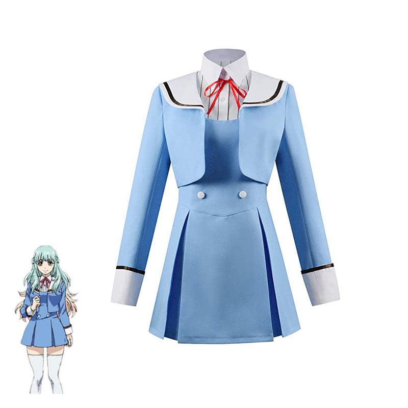 High-Rise Invasion Kuon Shinzaki Cosplay Costume Blue Dress Women Girls Cosplay Outfit For Halloween