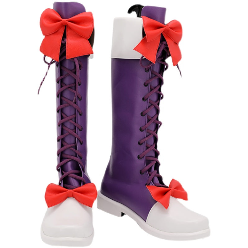 High-Rise Invasion Maid Mask Cosplay Boots Halloween Carnival Costume Accessories PU Leather Shoes