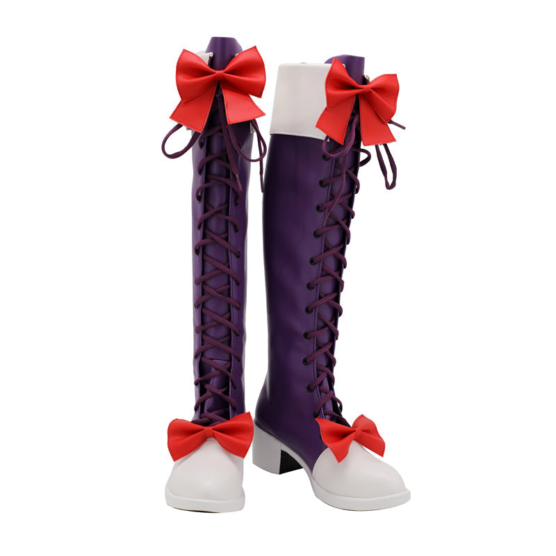 High-Rise Invasion Maid Mask Cosplay Boots Halloween Carnival Costume Accessories PU Leather Shoes