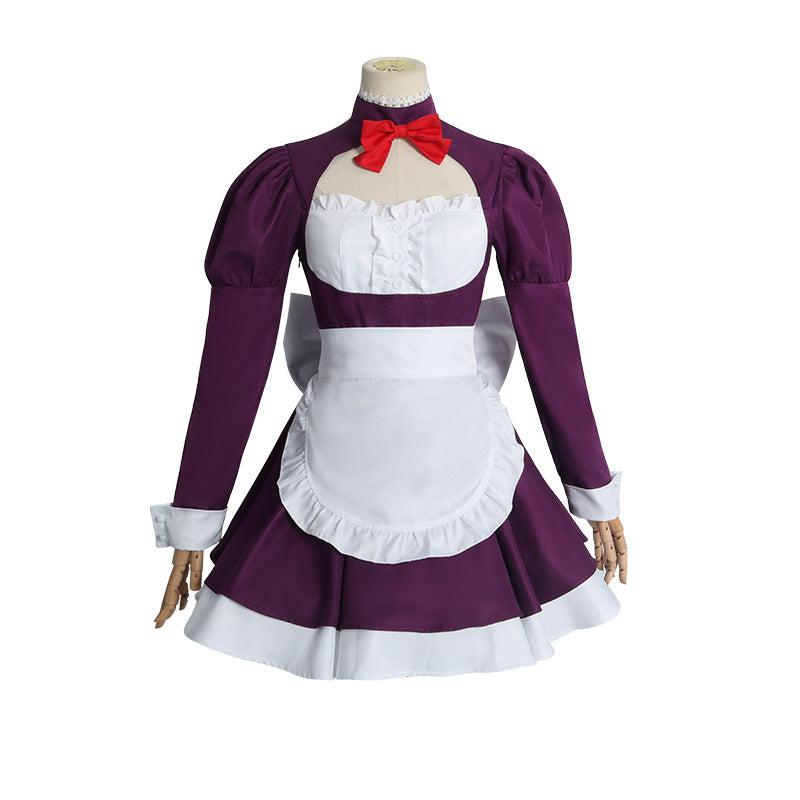 High-Rise Invasion Maid Mask Cosplay Maid Dress Costume With Mask Outfit For Halloween Carnival