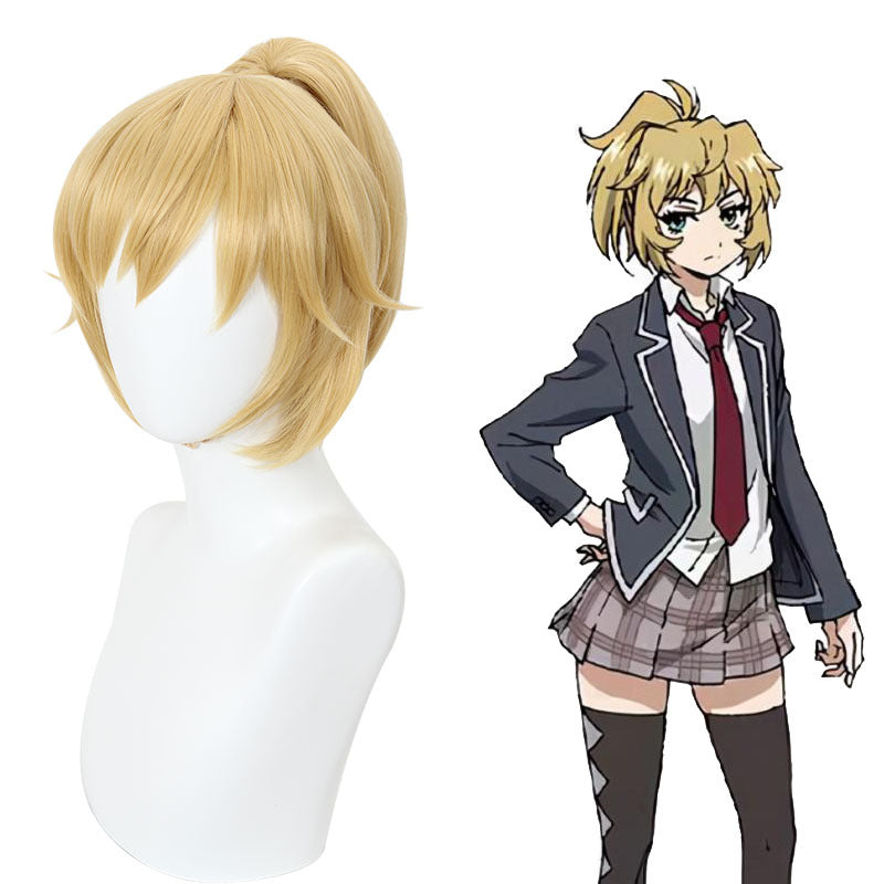 High-Rise Invasion Mayuko Nise Cosplay Wigs Blonde Ponytail Wigs