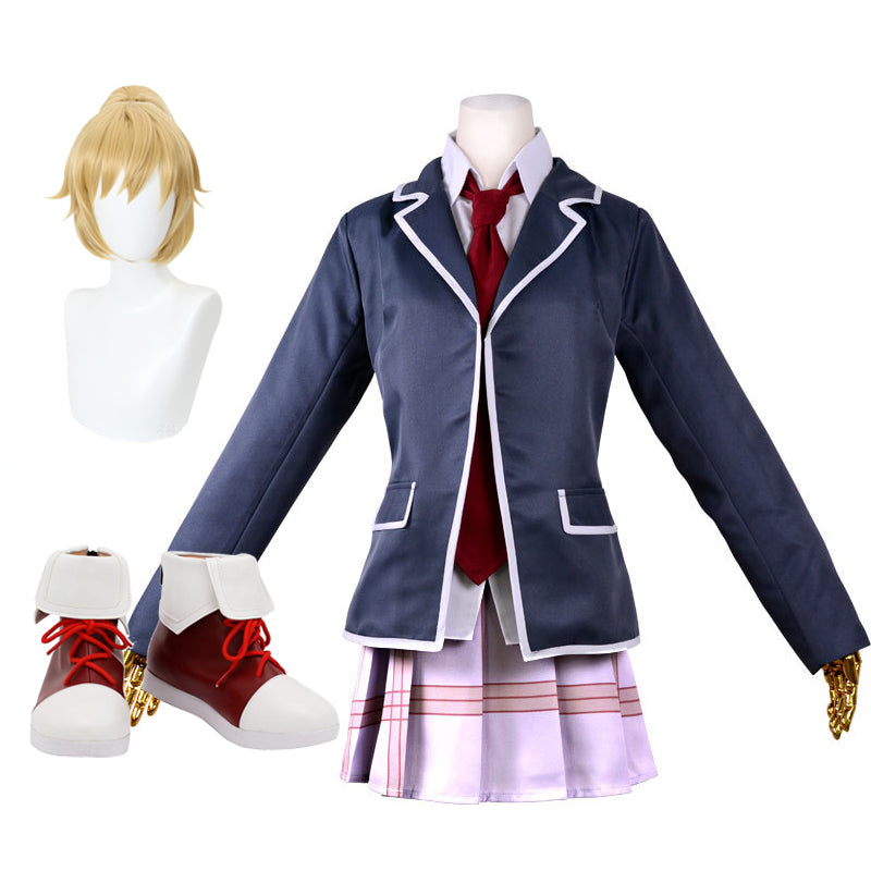 High-Rise Invasion Mayuko Nise Full Set Costume With Wigs and Shoes Cosplay Outfit Set For Halloween Carnival