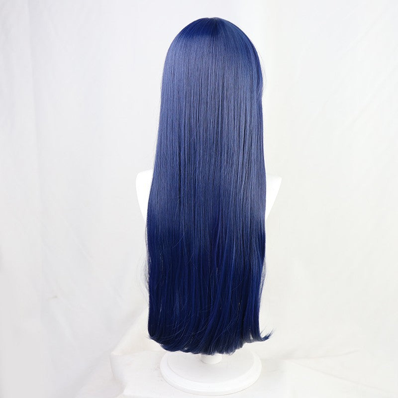 High-Rise Invasion Yuri Honjo Cosplay Wigs Dark Blue Long Wigs Accessories
