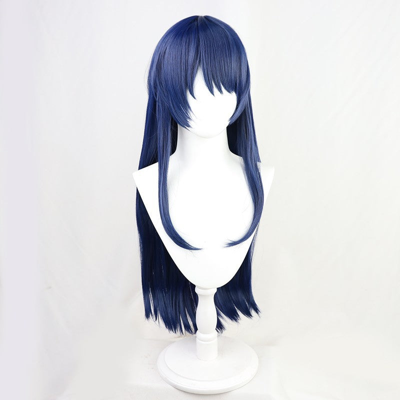 High-Rise Invasion Yuri Honjo Cosplay Wigs Dark Blue Long Wigs Accessories