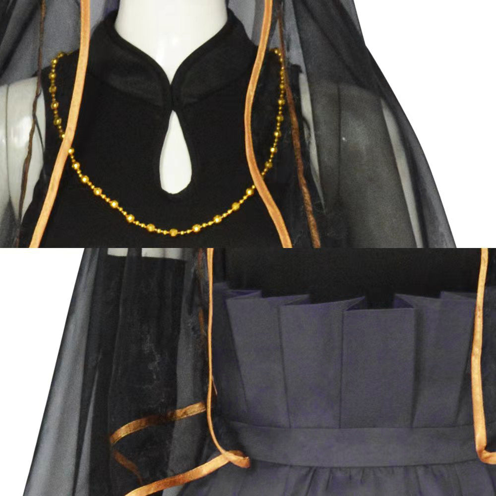 Hinata Black Wedding Dress Costume Outfit Halloween Cosplay Costume