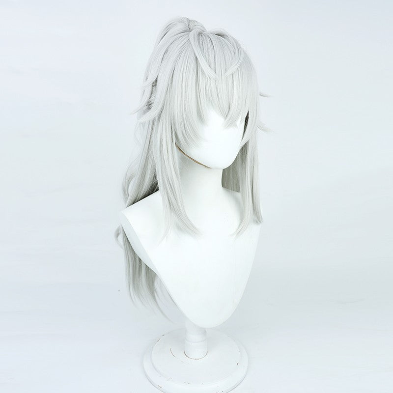 Honkai: Star Rail Jing Yuan Costume Wigs White Ponytail Wigs Accessories