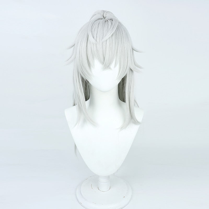 Honkai: Star Rail Jing Yuan Costume Wigs White Ponytail Wigs Accessories