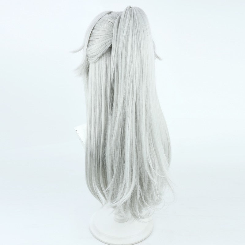 Honkai: Star Rail Jing Yuan Costume Wigs White Ponytail Wigs Accessories