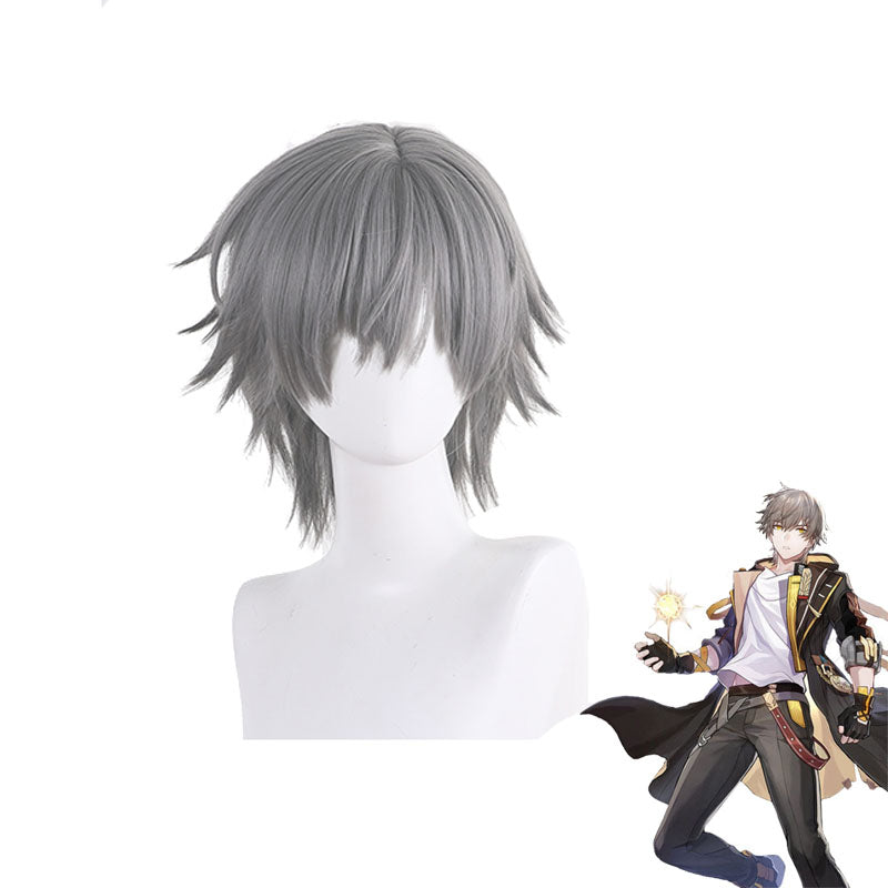 Honkai: Star Rail Trailblazer Caelus Costume Wigs Grey Short Wigs