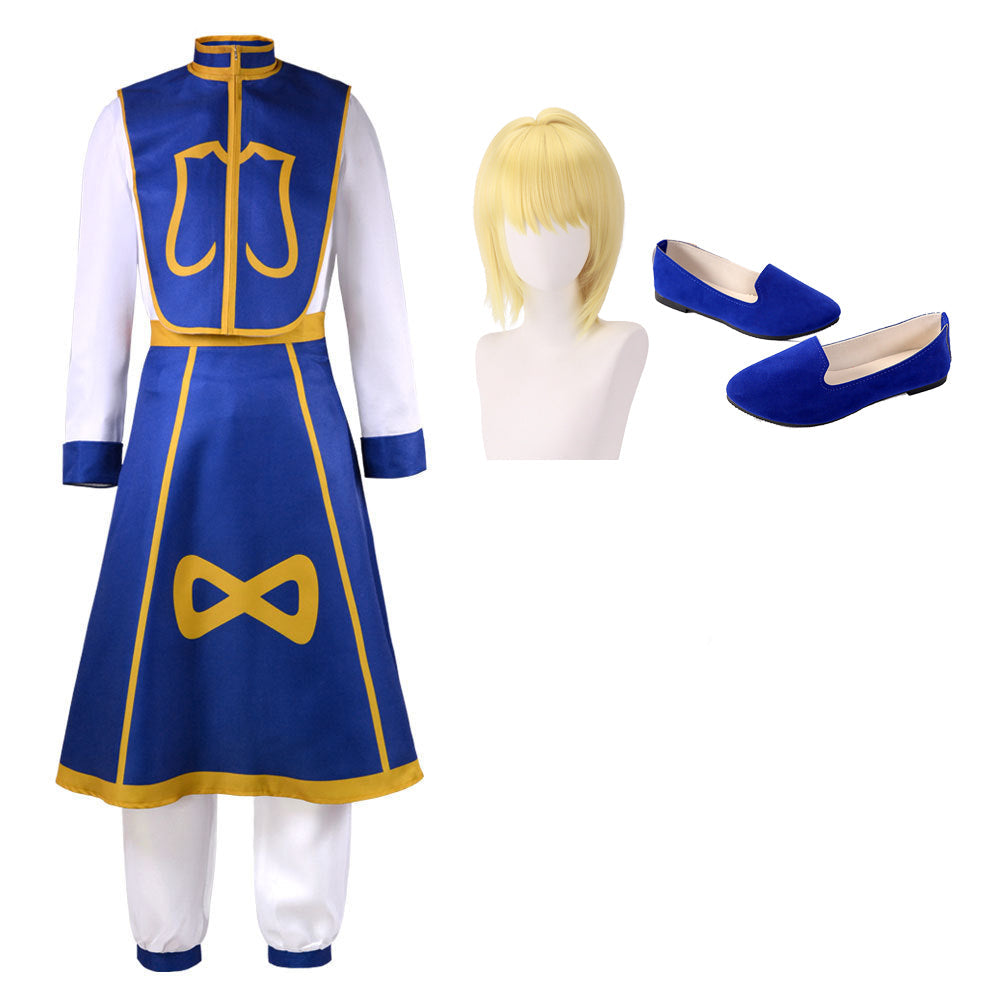 Kurapika Full Set Cosplay Costume+Wigs+Cosplay Shoes Halloween Carnival Outfit Set