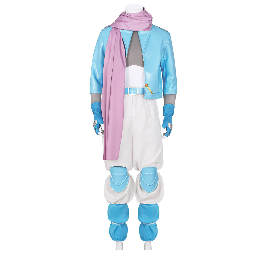 JOJO Caesar Anthonio Zeppeli Blue Outfit Costume Halloween Cosplay