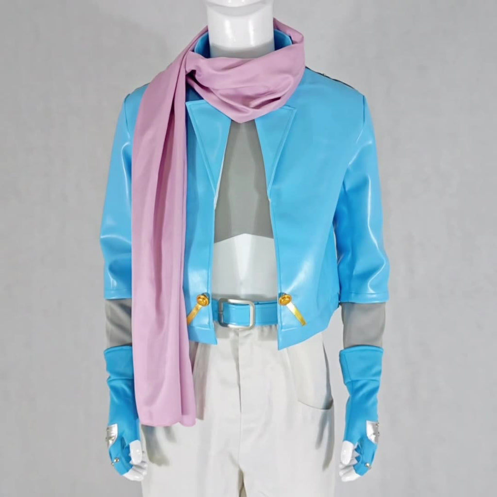 JOJO Caesar Anthonio Zeppeli Blue Outfit Costume Halloween Cosplay