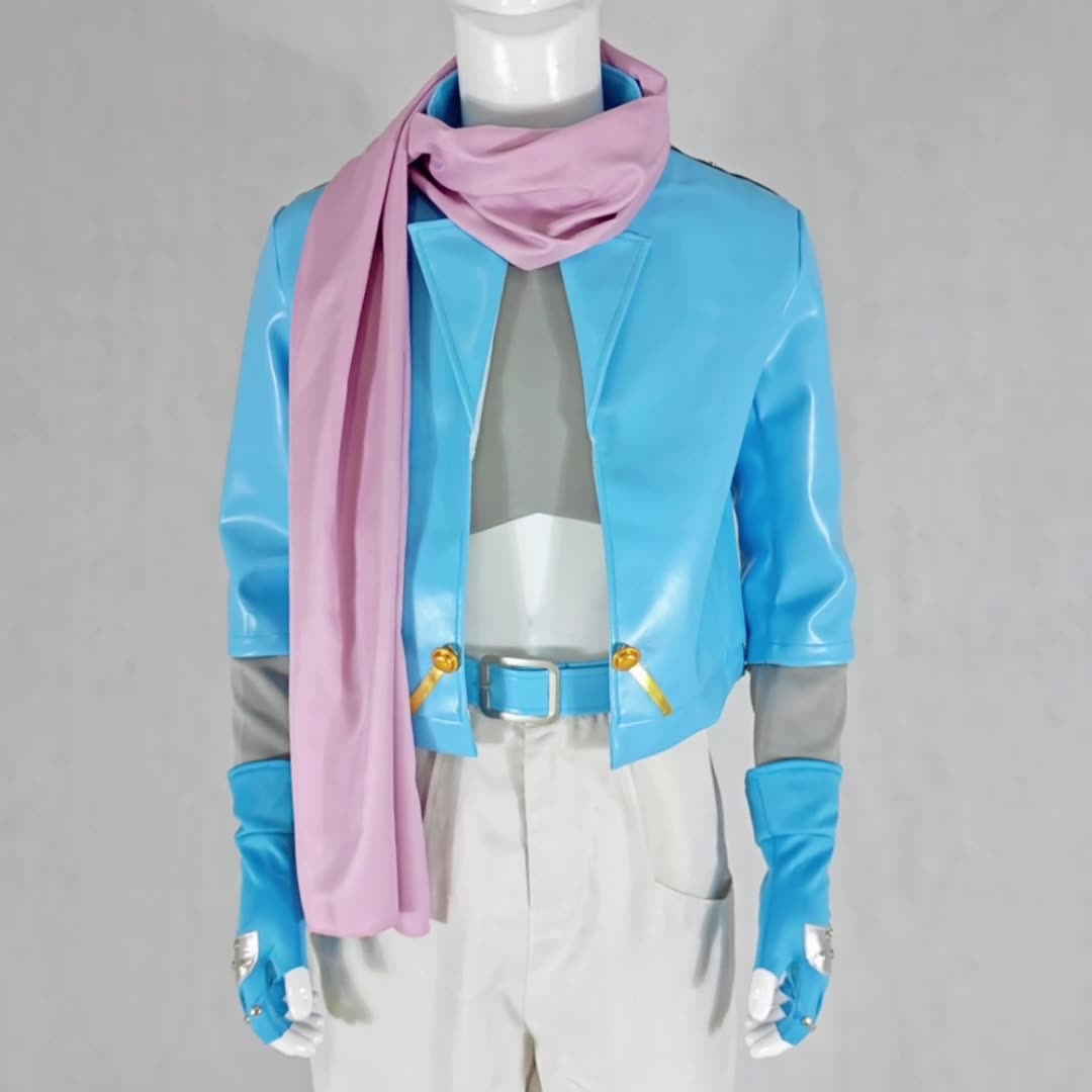 JOJO Caesar Anthonio Zeppeli Blue Outfit Costume Halloween Cosplay