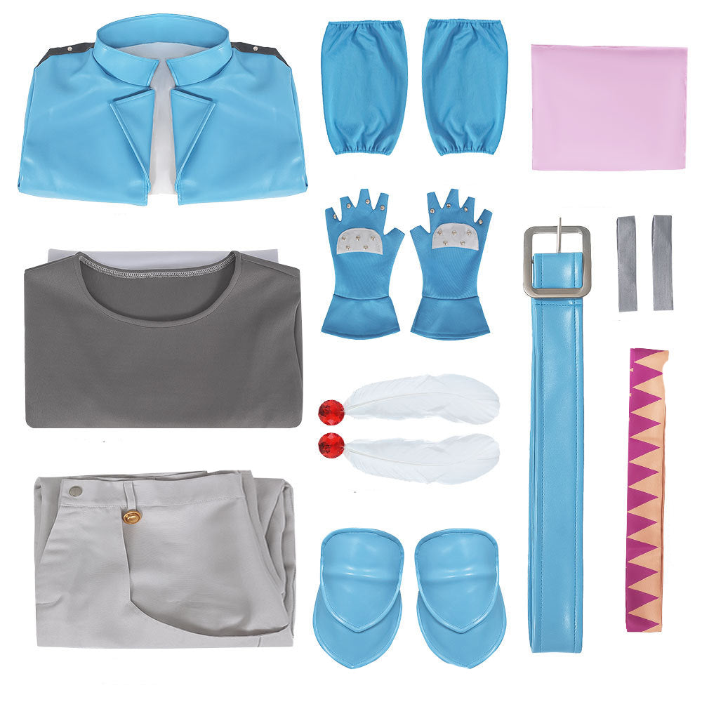 JOJO Caesar Anthonio Zeppeli Blue Outfit Costume Halloween Cosplay