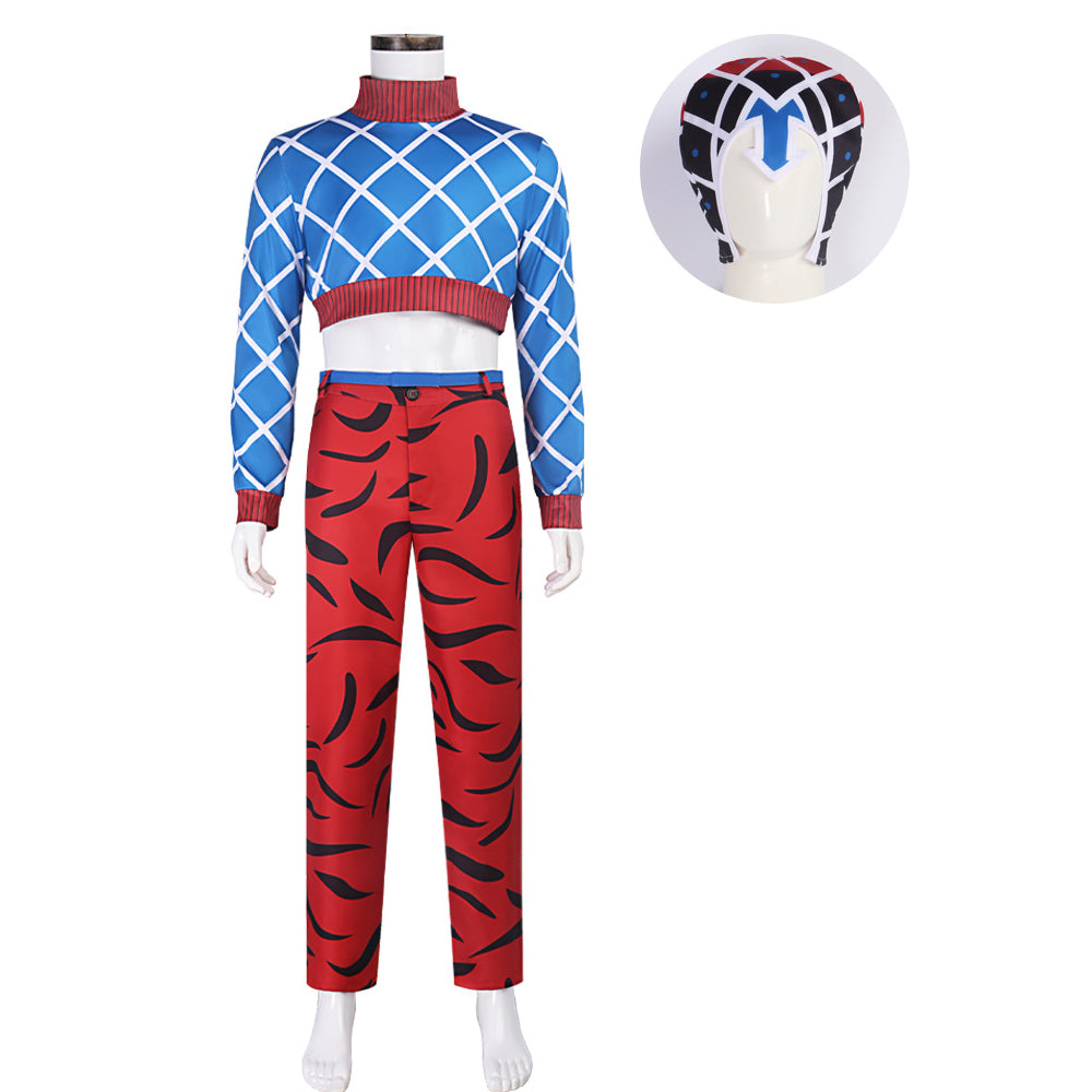JOJO Guido Mista Costume+Boots Whole Set Halloween Costume Outfit