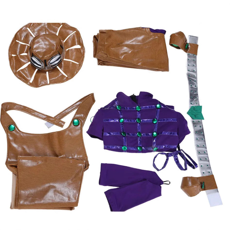 JOJO Gyro Zeppeli Costume With Hat Full Set Halloween Costume Outfit