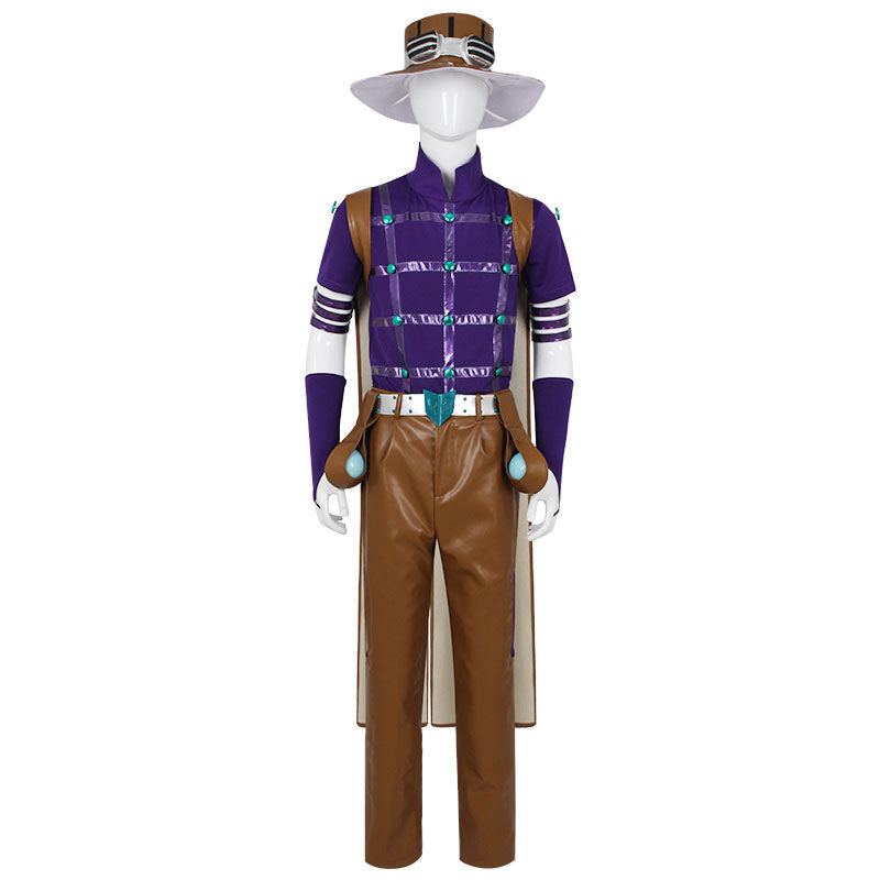 JOJO Gyro Zeppeli Costume +Wigs+Shoes Whole Set Halloween Cosplay Outfit